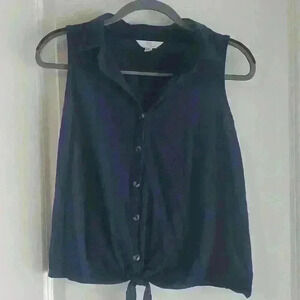 Blue Button Down Top. SZ Med by Time and Tru.